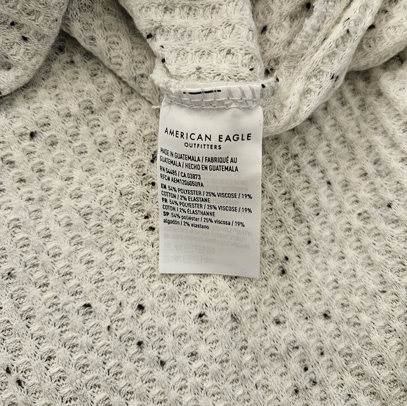 American Eagle light gray waffle long sleeve, small - Picture 2 of 5